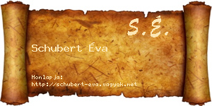 Schubert Éva névjegykártya